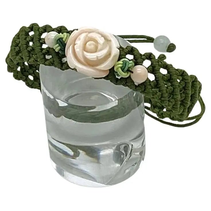 Carved Angel Skin Coral Bracelet - 4