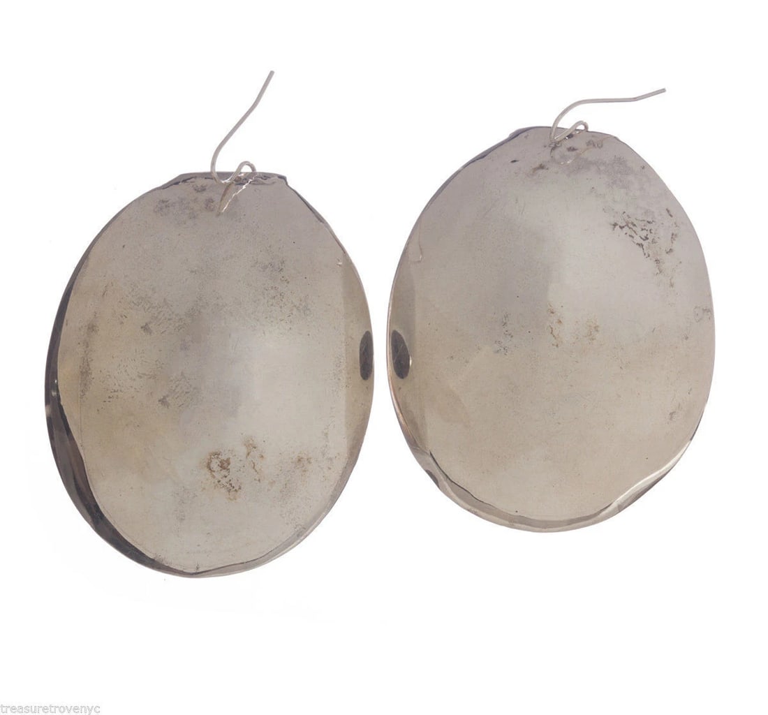 Sterling Silver Plated Brass Soup Spoon Earrings Alberto Juan - 2