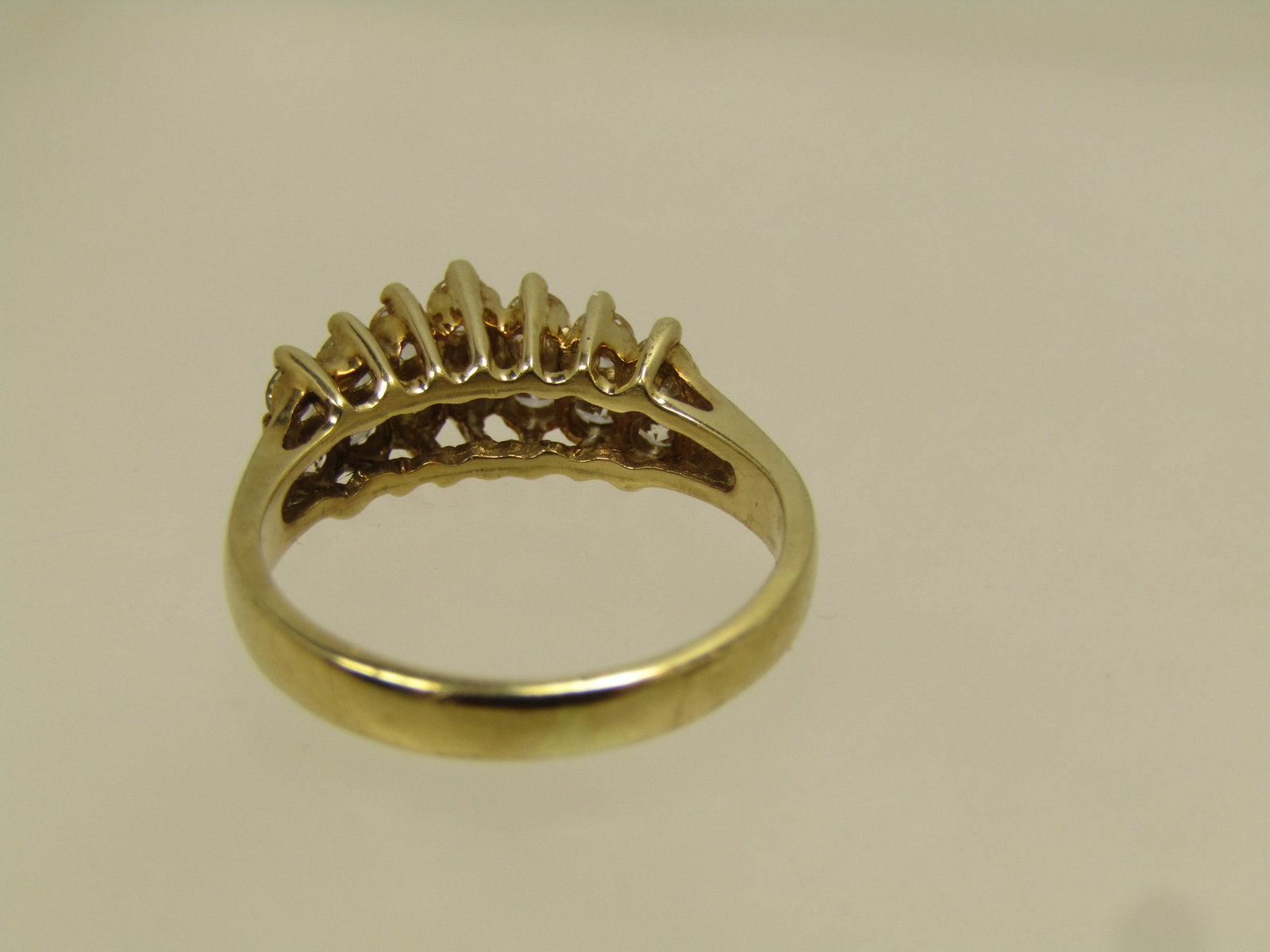 Vintage 10kt CZ Two Row Ring, Sz. 5, 1980's, Signed - 7