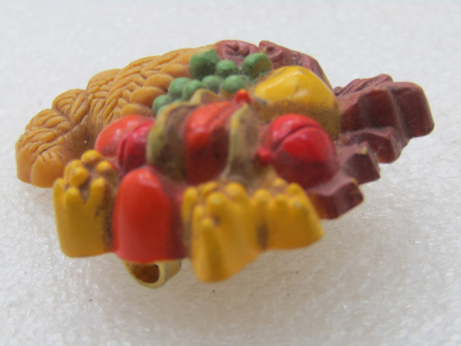 Vintage Hallmark Autumn Cornucopia Brooch, 1.75" - 7