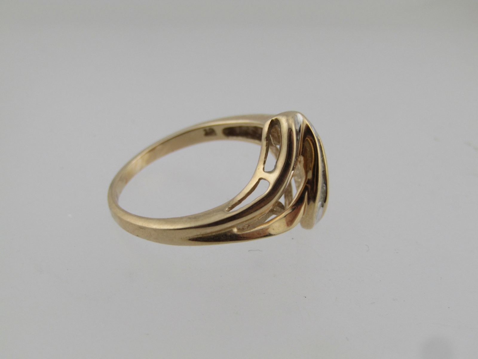 Vintage 10kt Diamond Channgel Set Ring, ZigZag, Sz. 7.5, Signed, 1990's - 6