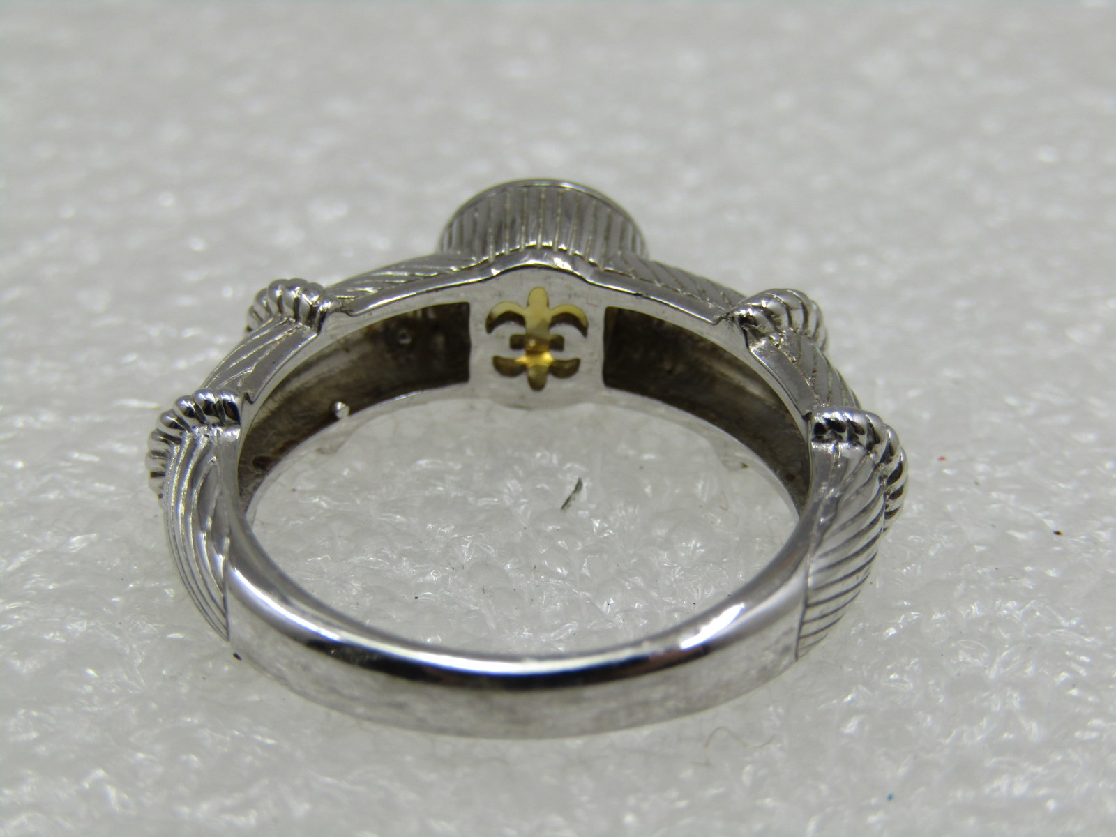 Sterling Contemporary Judith Ripka Citrine Ring , Sz. 8, Cable/Rope Accents - 6