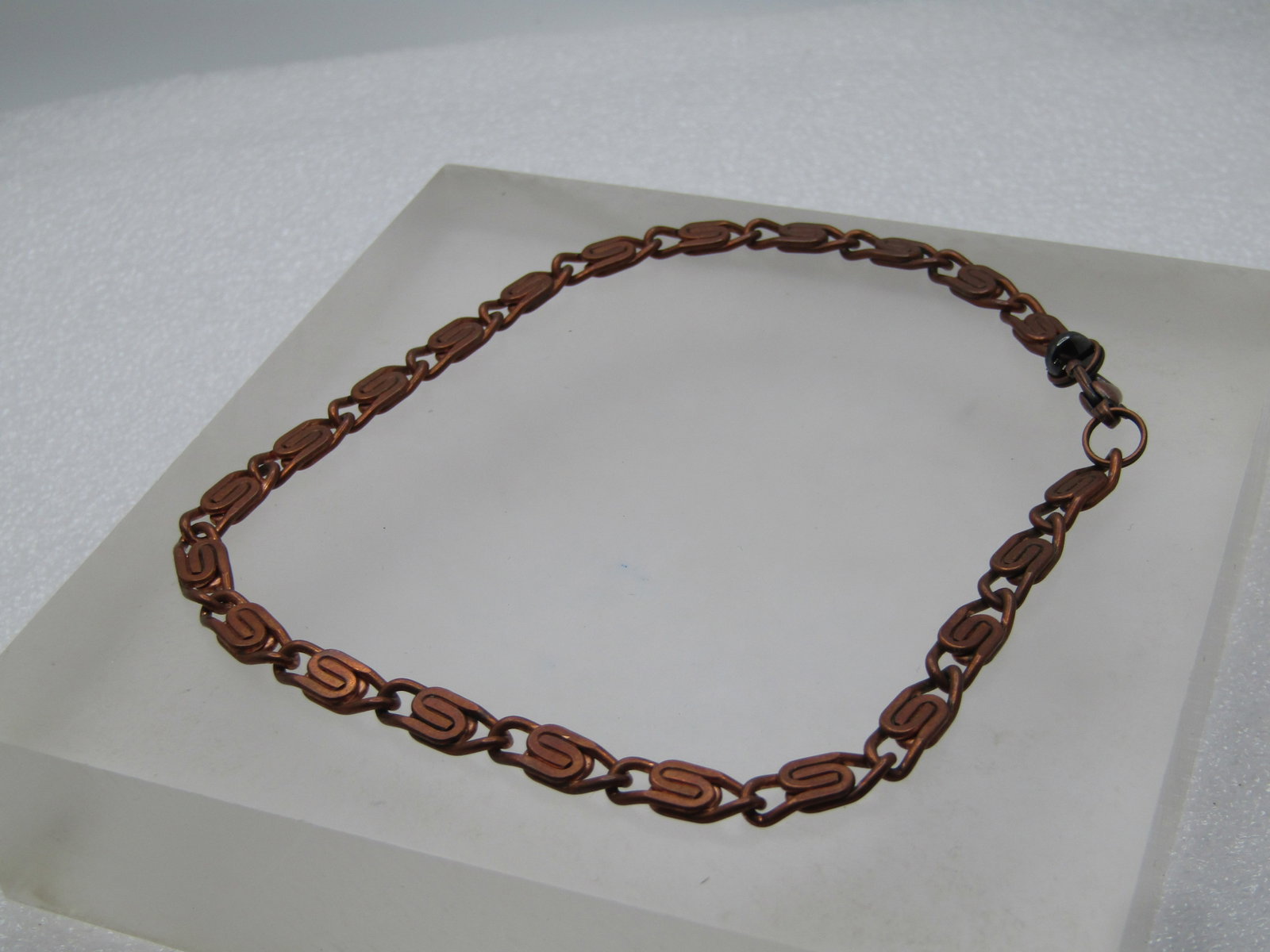 Vintage Copper Bent Link Bracelet/Anklet, 10", 1960's-1980's - 2