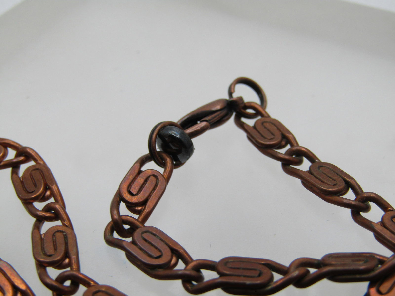 Vintage Copper Bent Link Bracelet/Anklet, 10", 1960's-1980's - 4