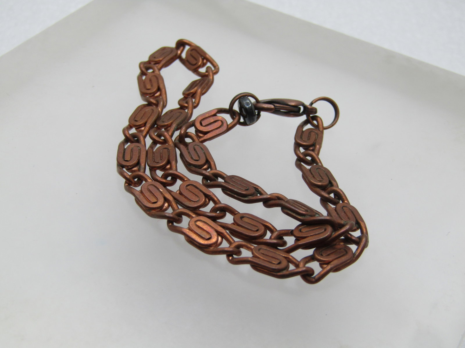 Vintage Copper Bent Link Bracelet/Anklet, 10", 1960's-1980's - 5