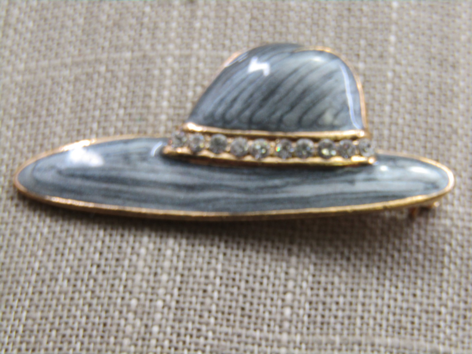 Enameled & Rhinestone Ladies' Hat Brooch 2" - 3