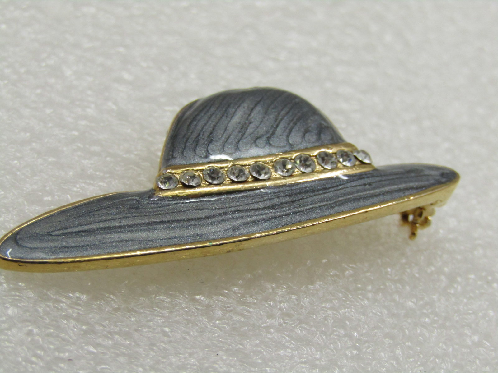 Enameled & Rhinestone Ladies' Hat Brooch 2" - 5