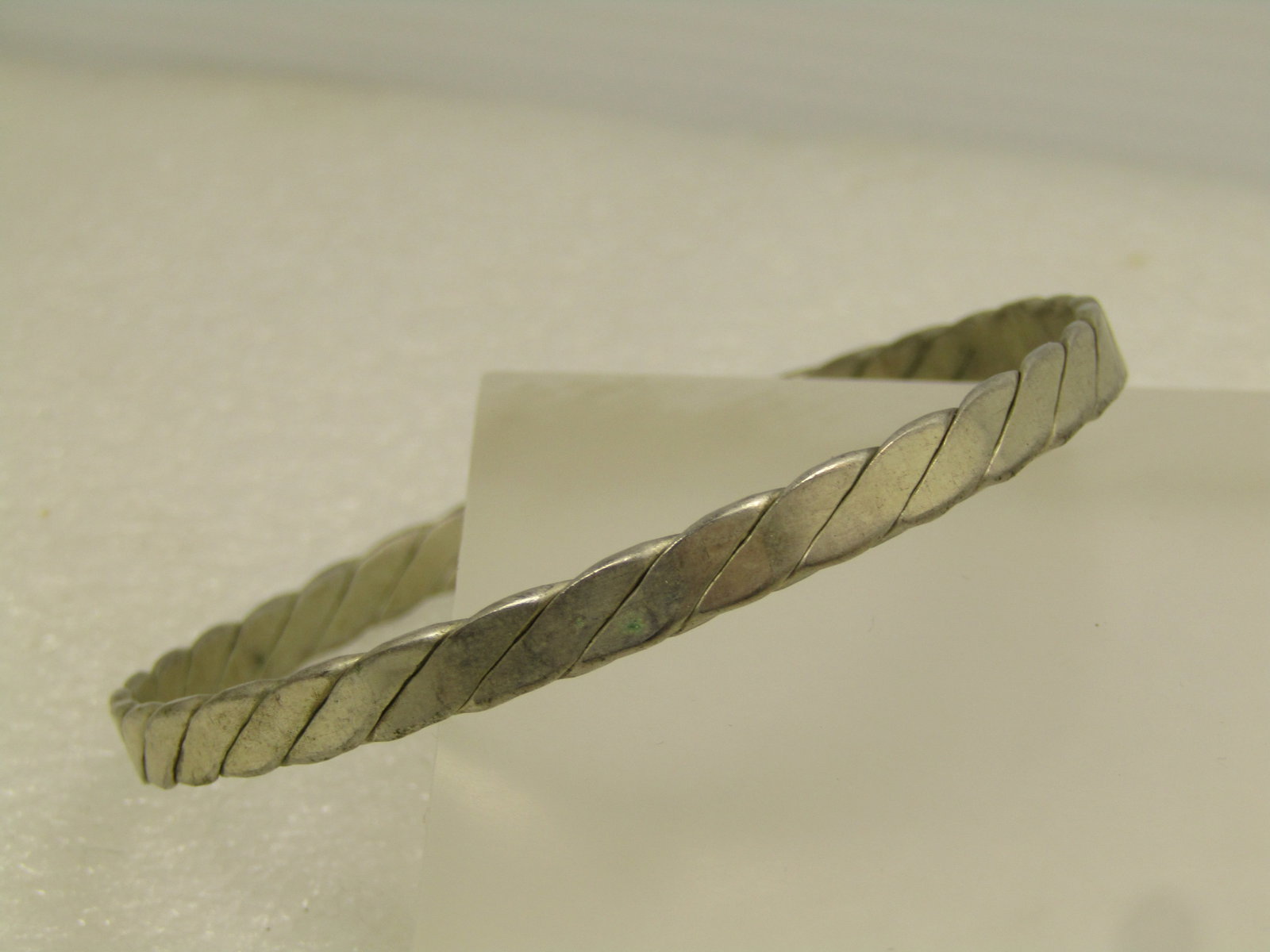 Vintage Silver Bangle Bracelet, 8", Marked Taxco, Mexico, 1980's-1990's - 4