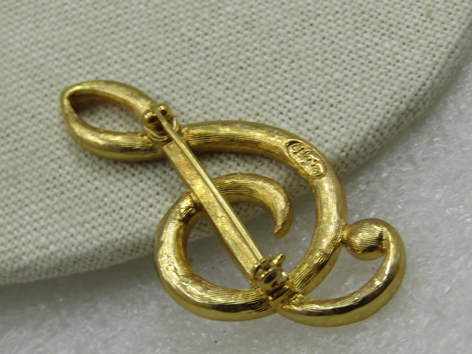 Vintage Treble Clef With Rhinestone Brooch, Napier, 2.25" - 4