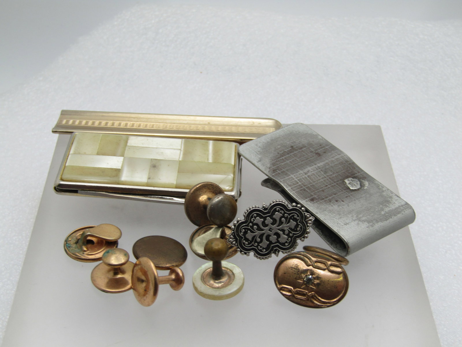 Vintage Cufflinks, Tie Bar, Pocket Knife Lot, Victorian to 1970's (1 of 4)