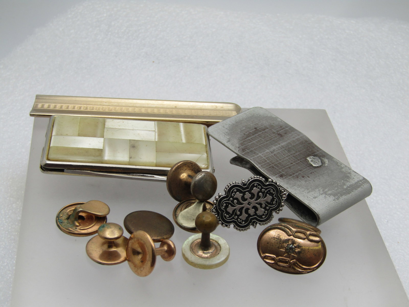 Vintage Cufflinks, Tie Bar, Pocket Knife Lot, Victorian to 1970's - 3