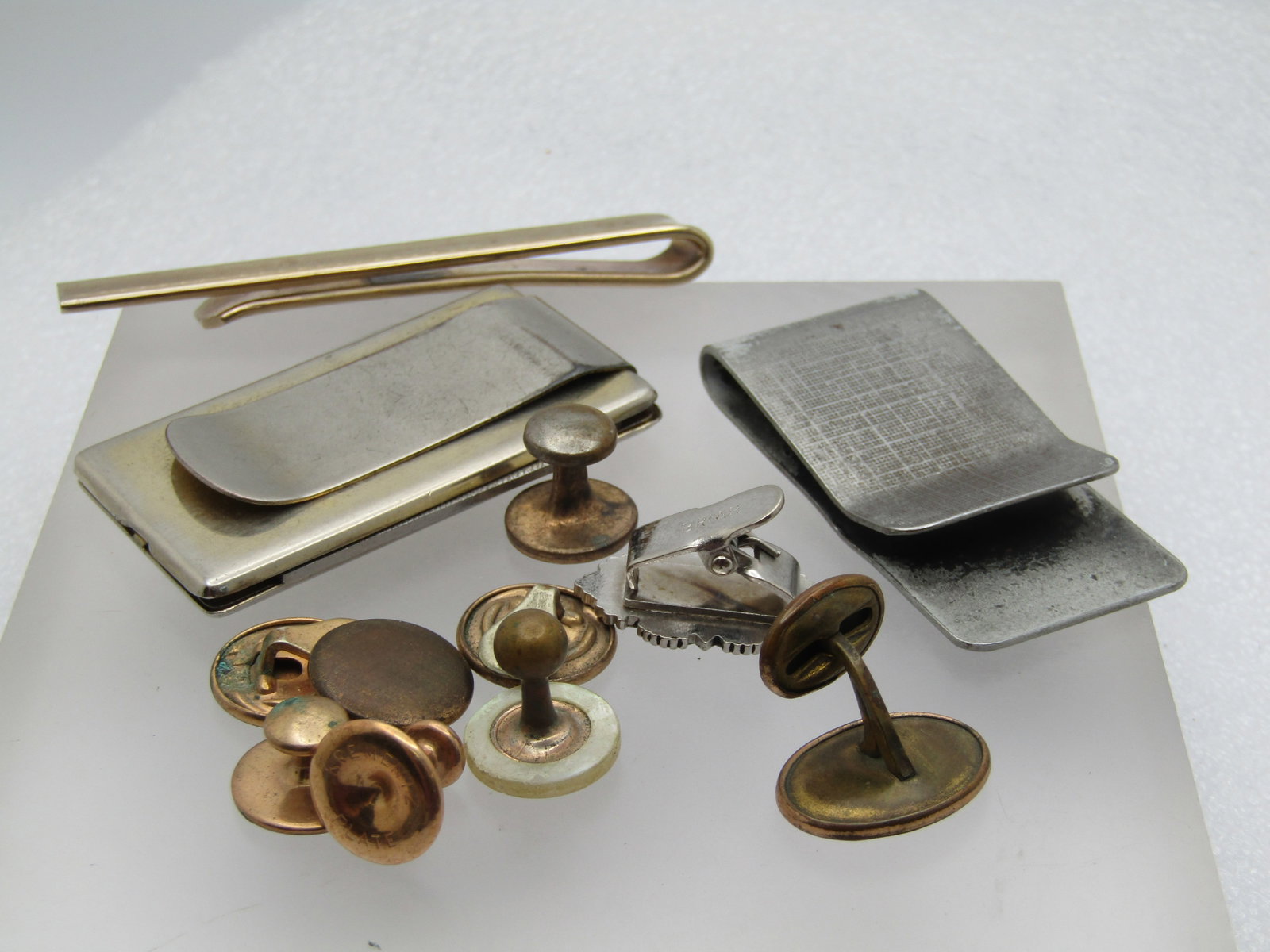Vintage Cufflinks, Tie Bar, Pocket Knife Lot, Victorian to 1970's - 4