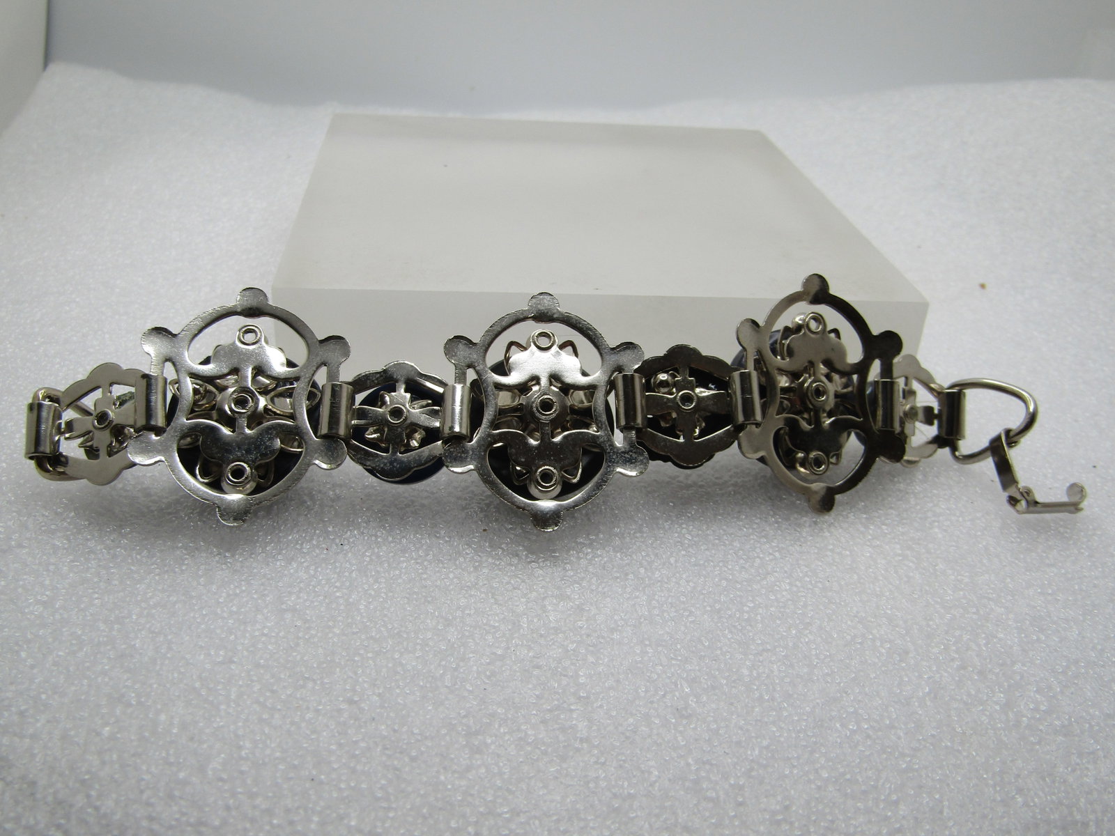 Vintage Vintage Button Wide Tile Bracelet, 7", 1960's-1970's - 4