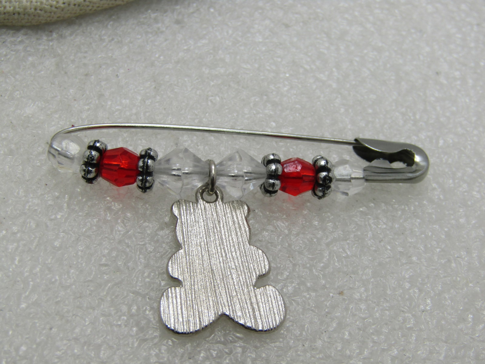 Vintage Enameled Beaded Bear Brooch/Pin, 2.25" Wide. - 4
