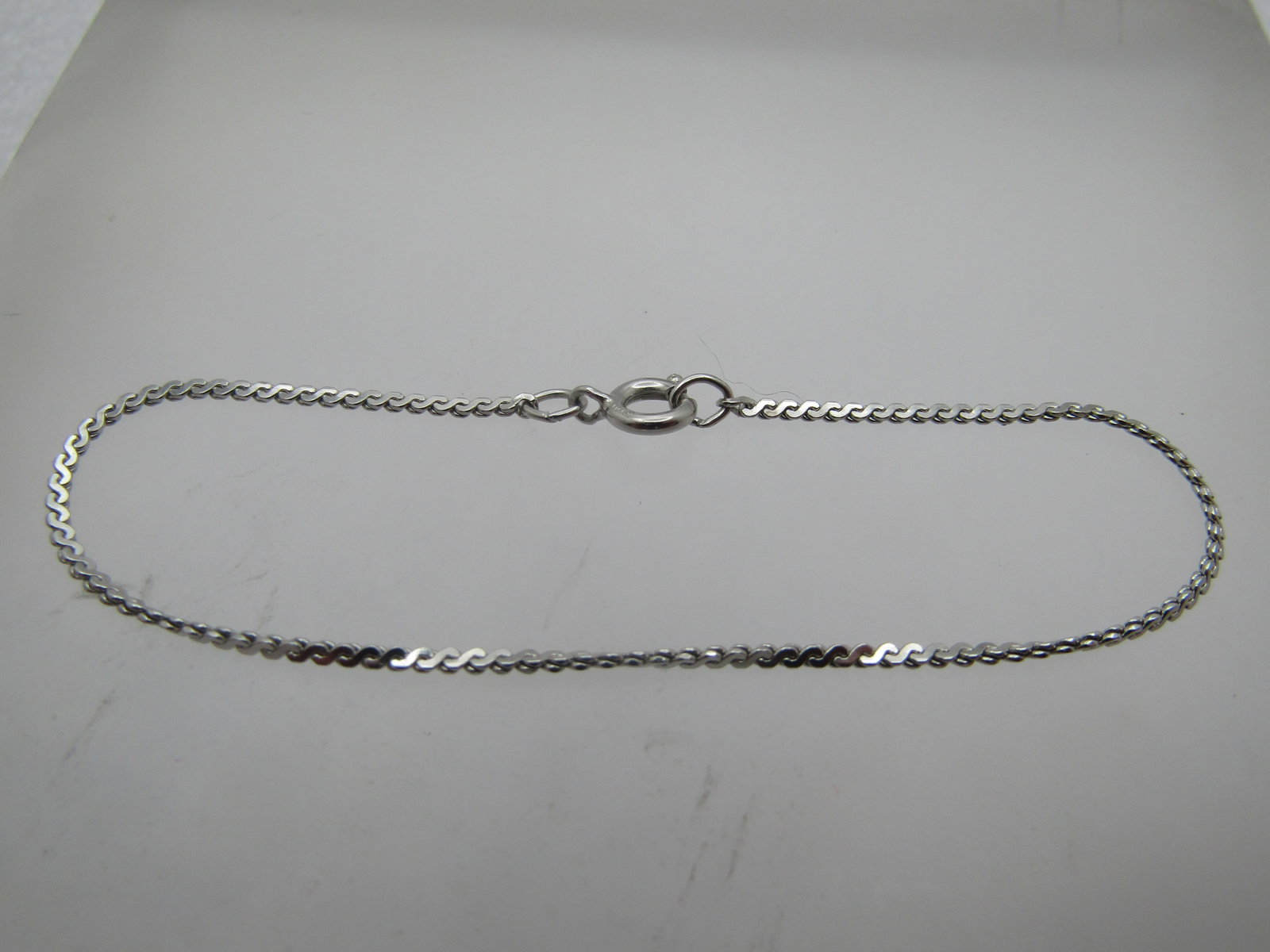 Silver Tone Herringbone Bracelet, 6.5", Signed A1 (1 of 4)