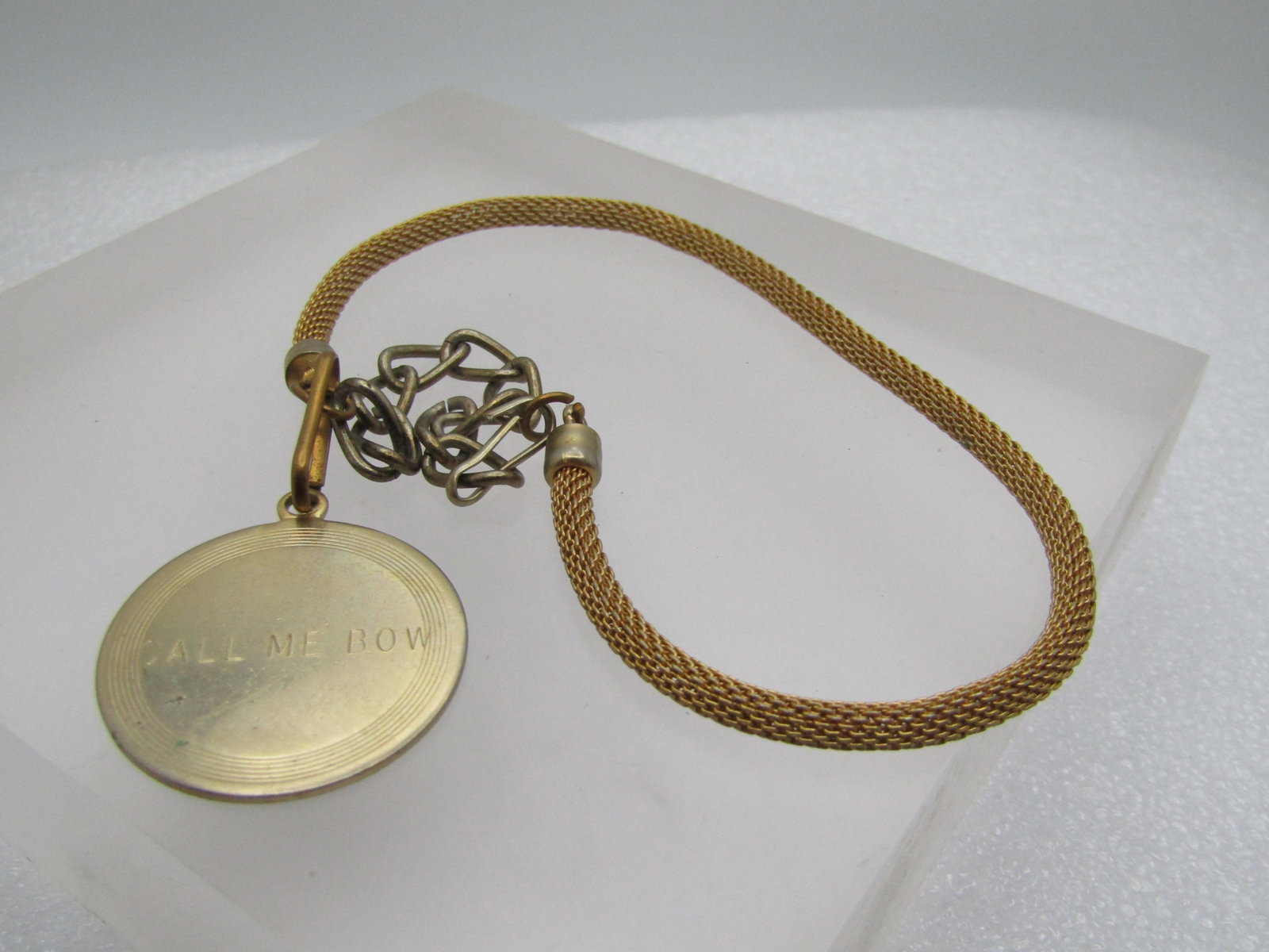 Vintage Call Me Bow Charm Bracelet/Ankle, 8"-11", 1960's-1970's: Title: Vintage Call Me Bow Charm Bracelet/Ankle, 8"-11", 1960's-1970's Description: Vintage Call Me Bow Charm Bracelet/Ankle, 8"-11", 1960's-1970's. This is a 3.5mm round mes chain that is 8" with a 3