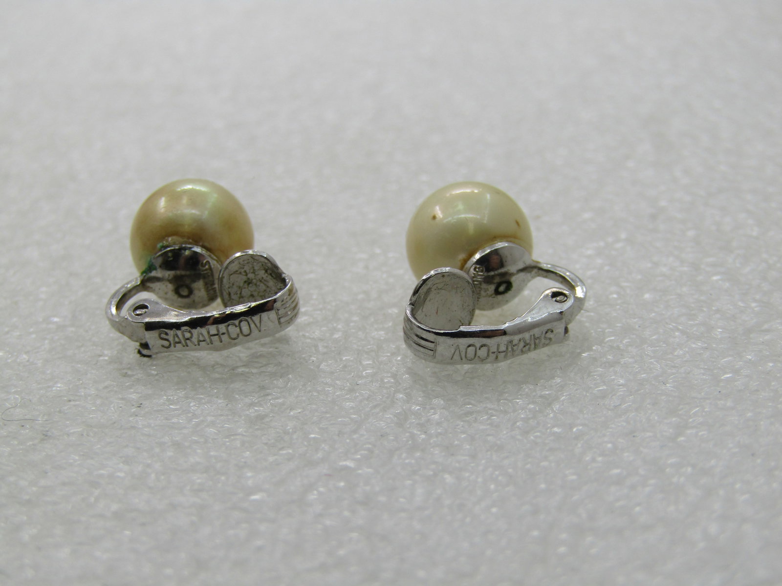 Vintage Sarah Coventry Faux Pearl Earrings, Clip, 10mm - 4