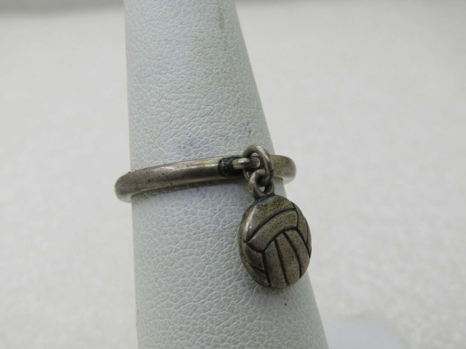 Vintage Sterling Avery Volleyball Charm Ring, Sz. 6 Retired - 2