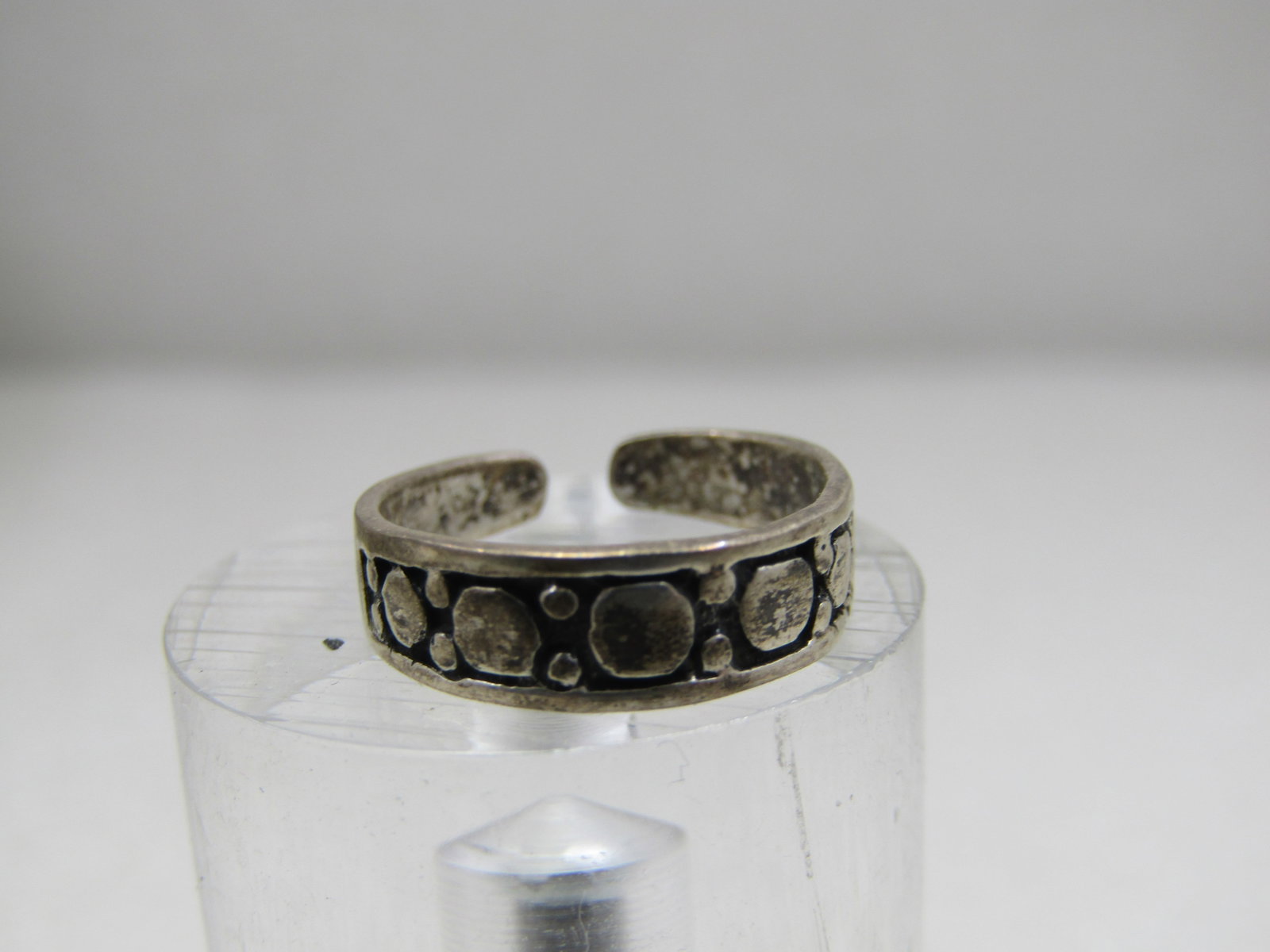 Vintage Sterling Silver Toe Ring, Adjustable, 4.5mm, Signed - 3
