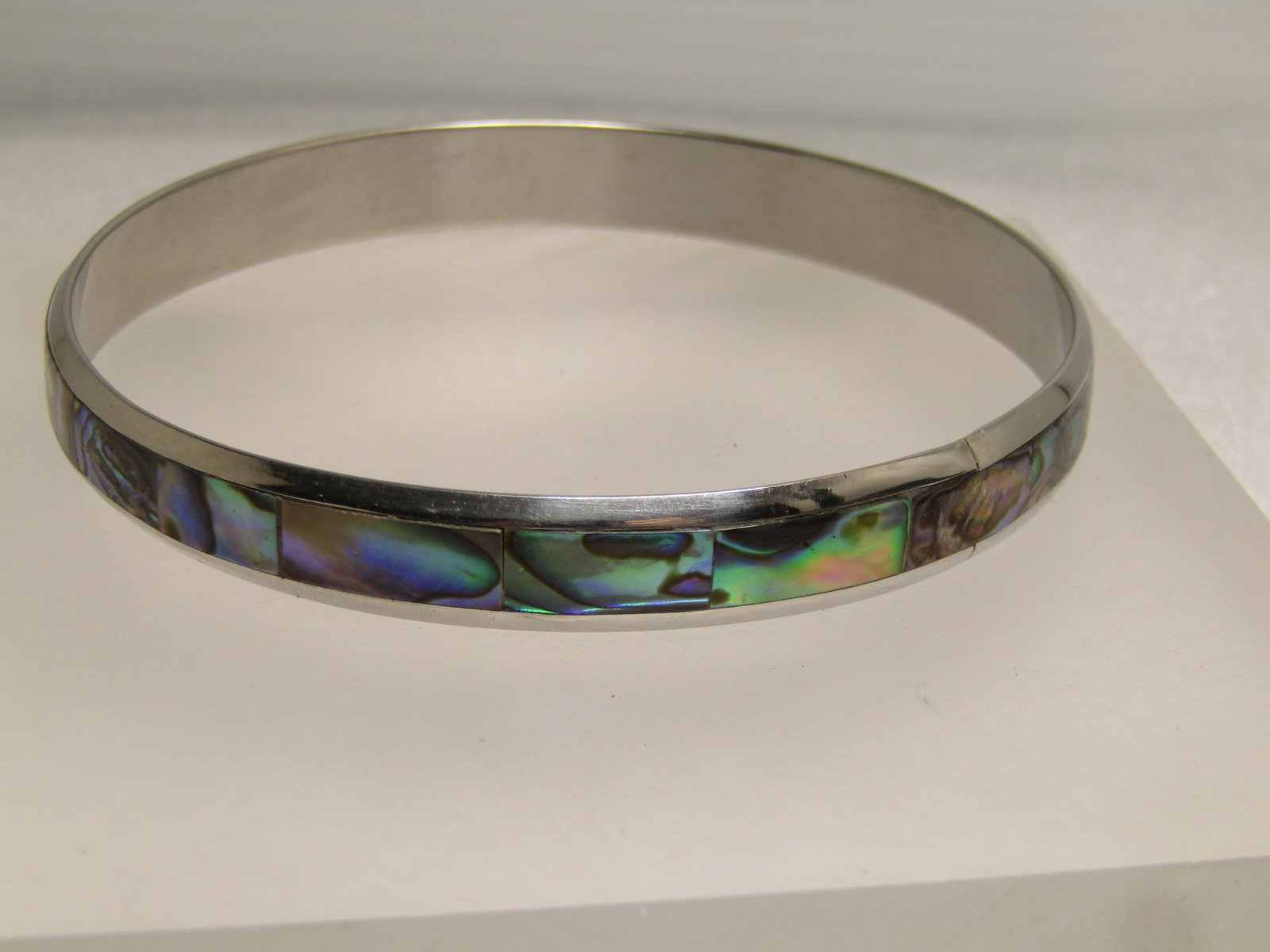 Vintage Abalone Bangle Bracelet 8.75", Unisex, 1980's-1990's - 2