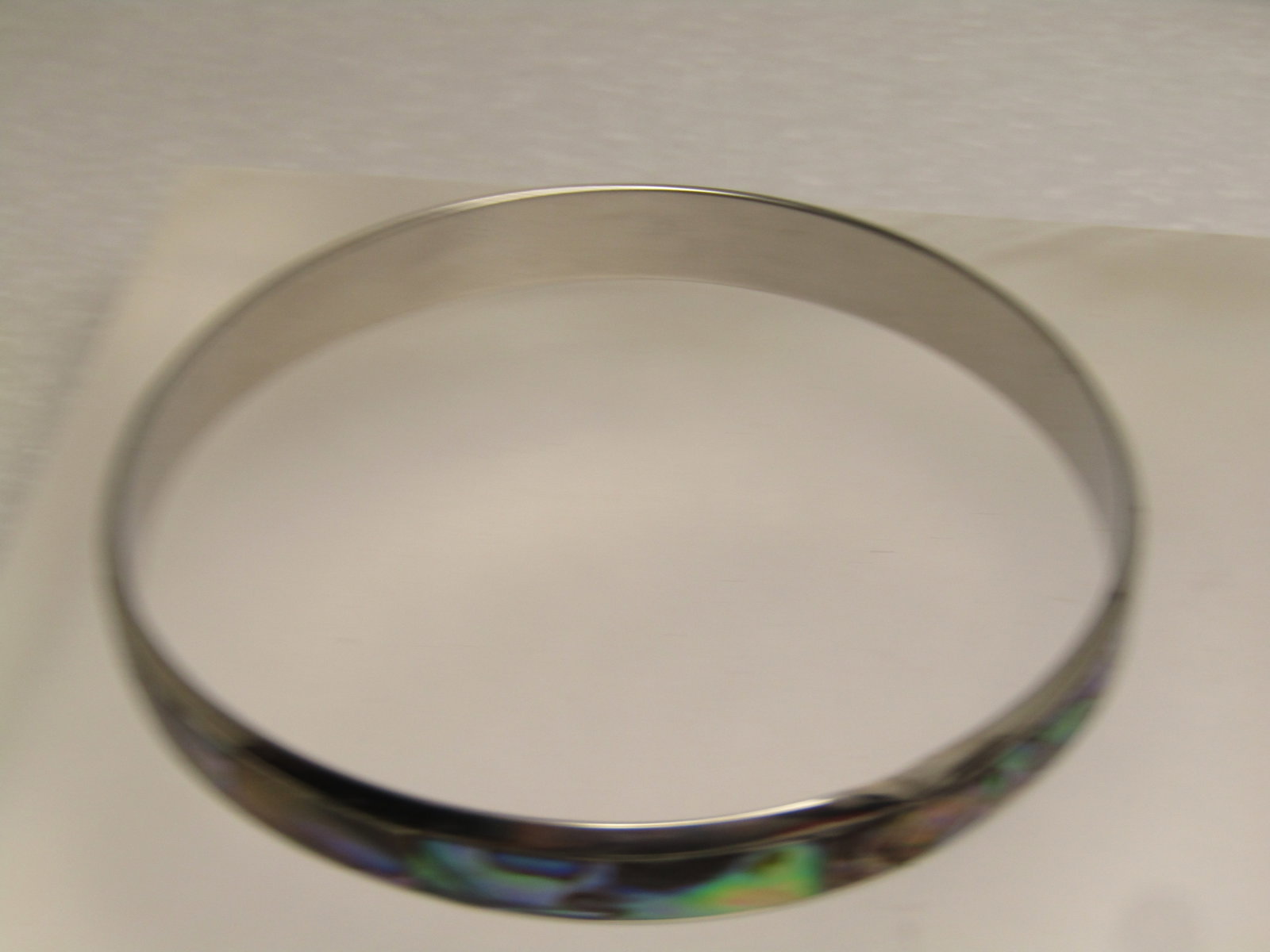 Vintage Abalone Bangle Bracelet 8.75", Unisex, 1980's-1990's - 5