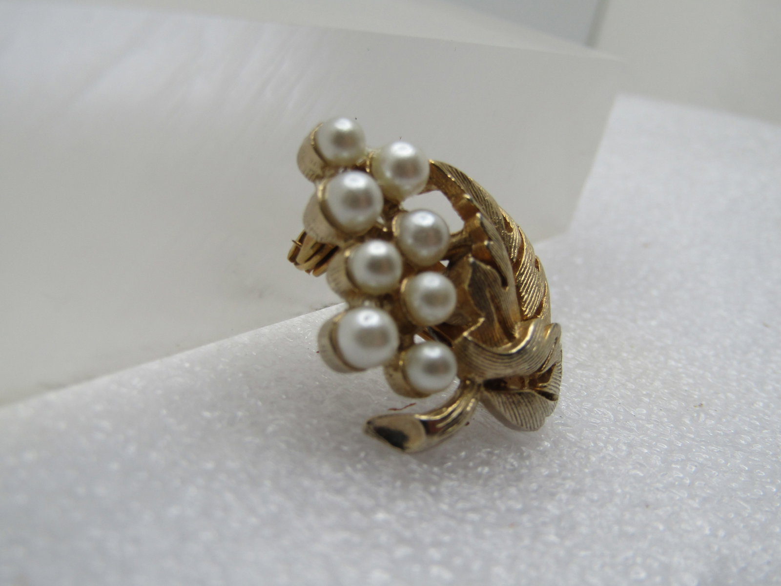 Vintage 10kt 6mm Pearl Earrings, Pierced Studs, Signed, 1960's-1980's - 3