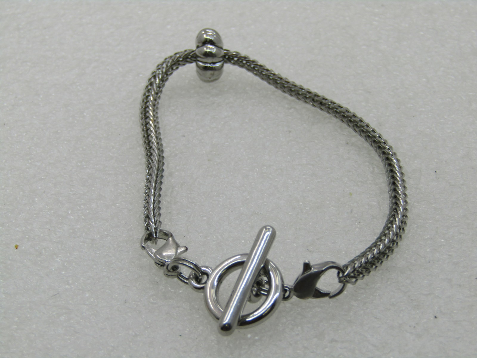 Vintage Wheat Link Toggle Bracelet, 7.5" Silver Tone - 5