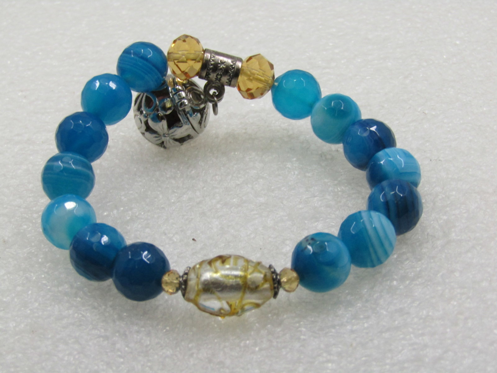 Vintage Faux Tuquoise Coiled Bracelet, Adjustable 6-8", 1960's-1970's - 5