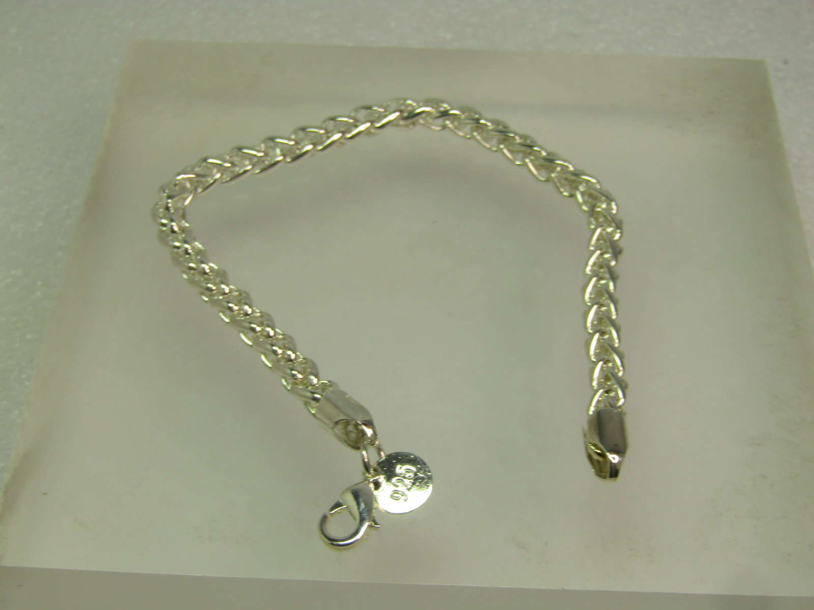 Silver Tone Foxtail Link Bracelet, 7.5", 4.5mm, 1990's-after - 2