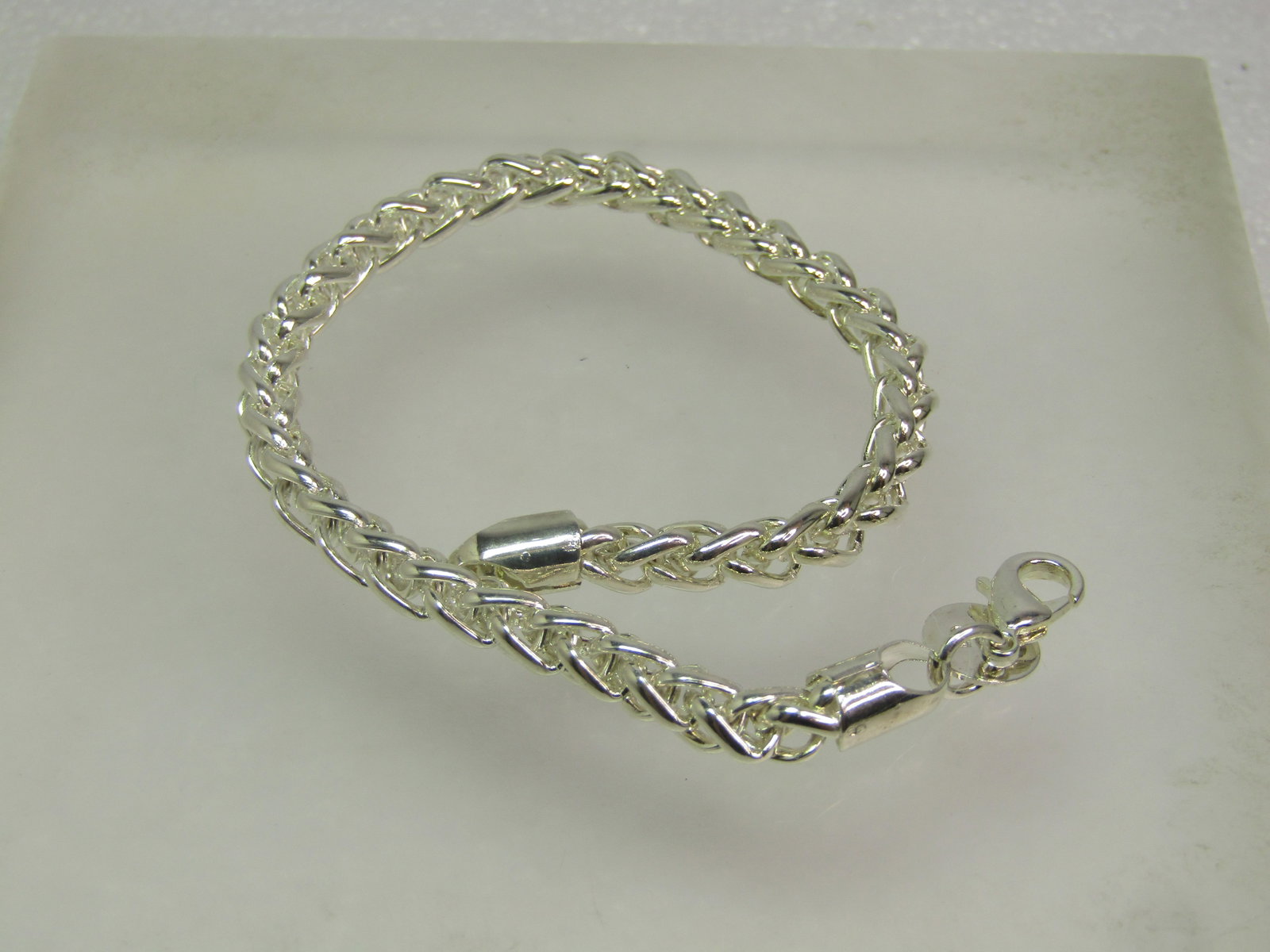 Silver Tone Foxtail Link Bracelet, 7.5", 4.5mm, 1990's-after - 3