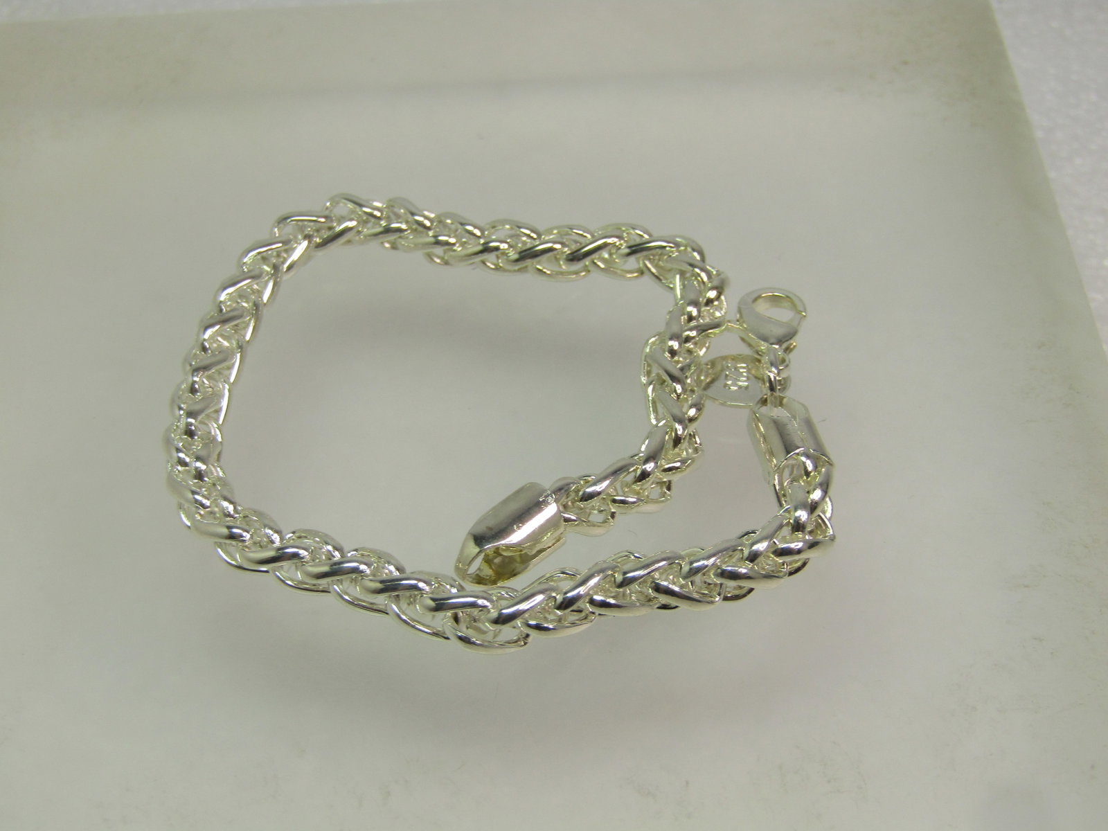 Silver Tone Foxtail Link Bracelet, 7.5", 4.5mm, 1990's-after - 4