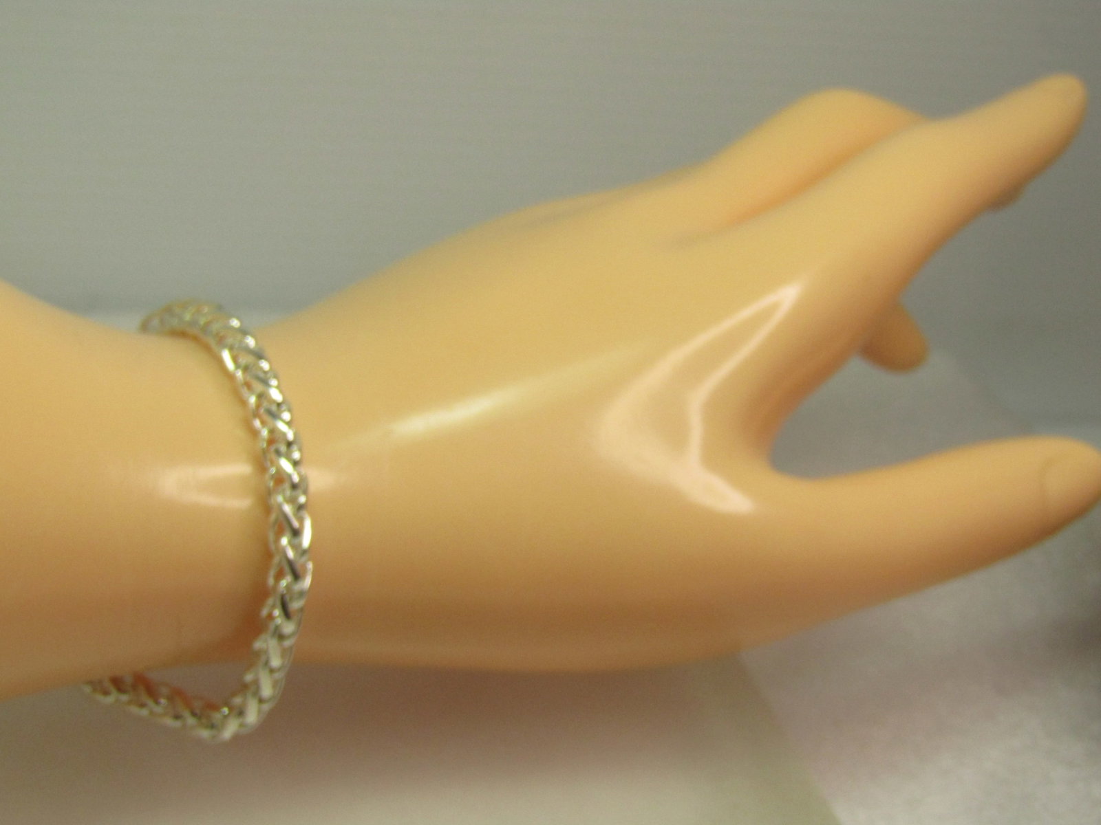 Silver Tone Foxtail Link Bracelet, 7.5", 4.5mm, 1990's-after - 5