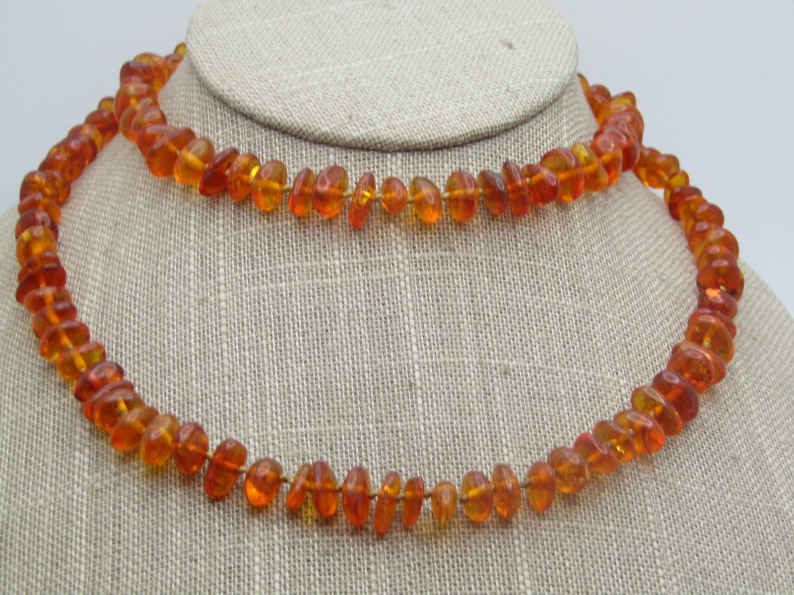 Vintage Honey to Light Cognac Baltic Amber Nugget Necklace, 28" (1 of 6)
