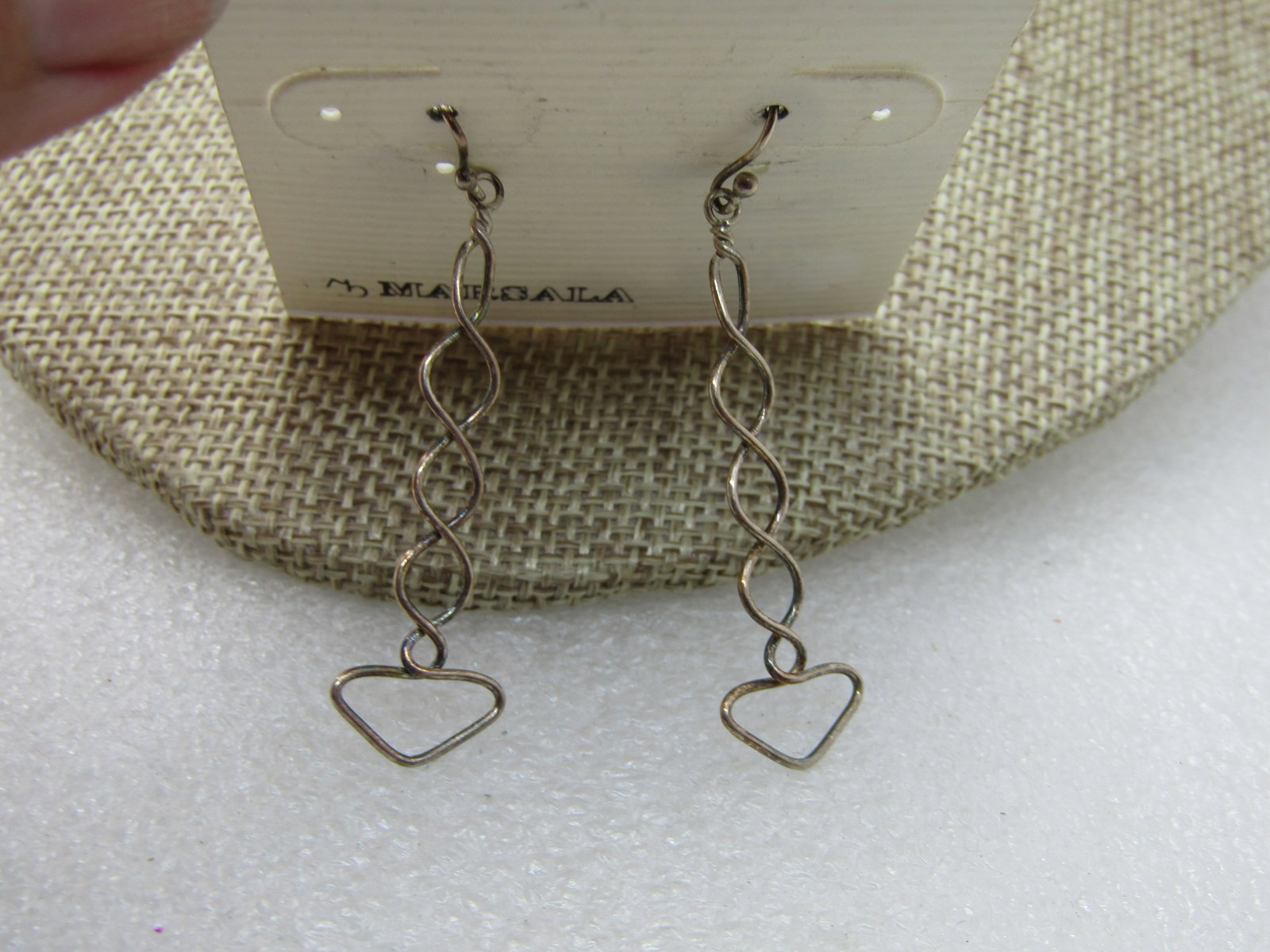 Vintage Marsala Sterling Drop Earrings, On Carad, Pierced, 1.45 gr. - 2