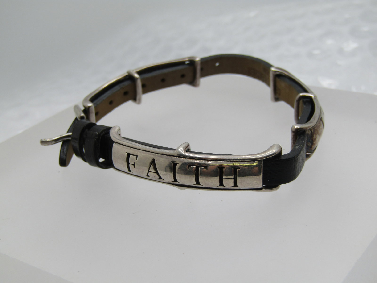 Vintage Faith, Love, Hope Bracelet, 8", Black Watchband Style, Premier Designs - 2