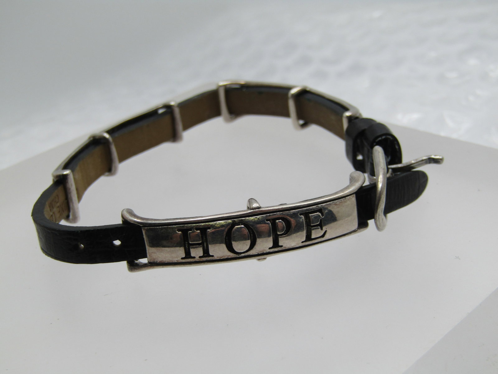 Vintage Faith, Love, Hope Bracelet, 8", Black Watchband Style, Premier Designs - 3