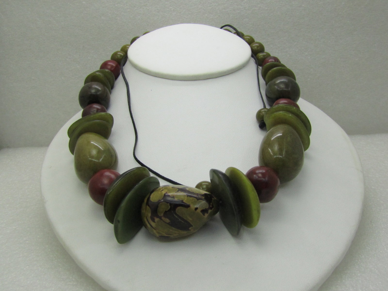 Beaded Tribal Necklace, Sliding Adjustable Length, 27" (1 of 6)