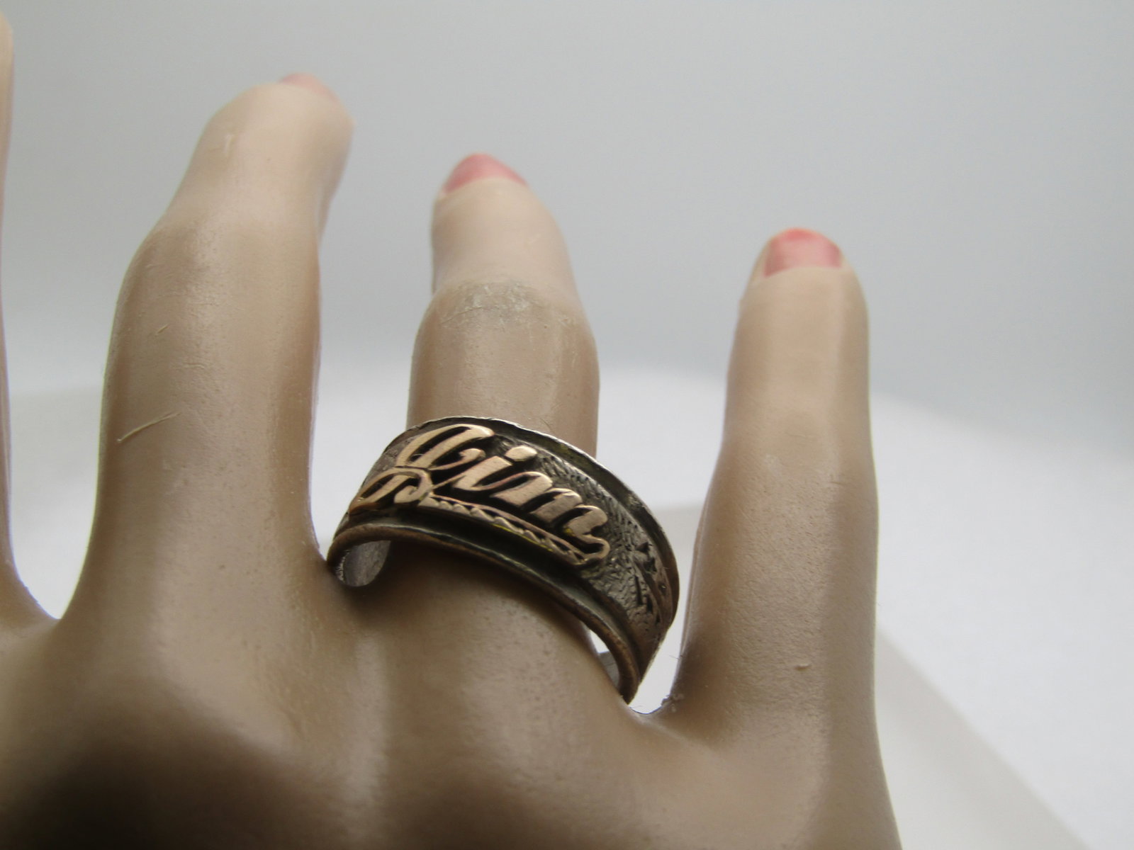 Vintage 10kt & Sterling JIM Name Ring, Sz. 11. - 7
