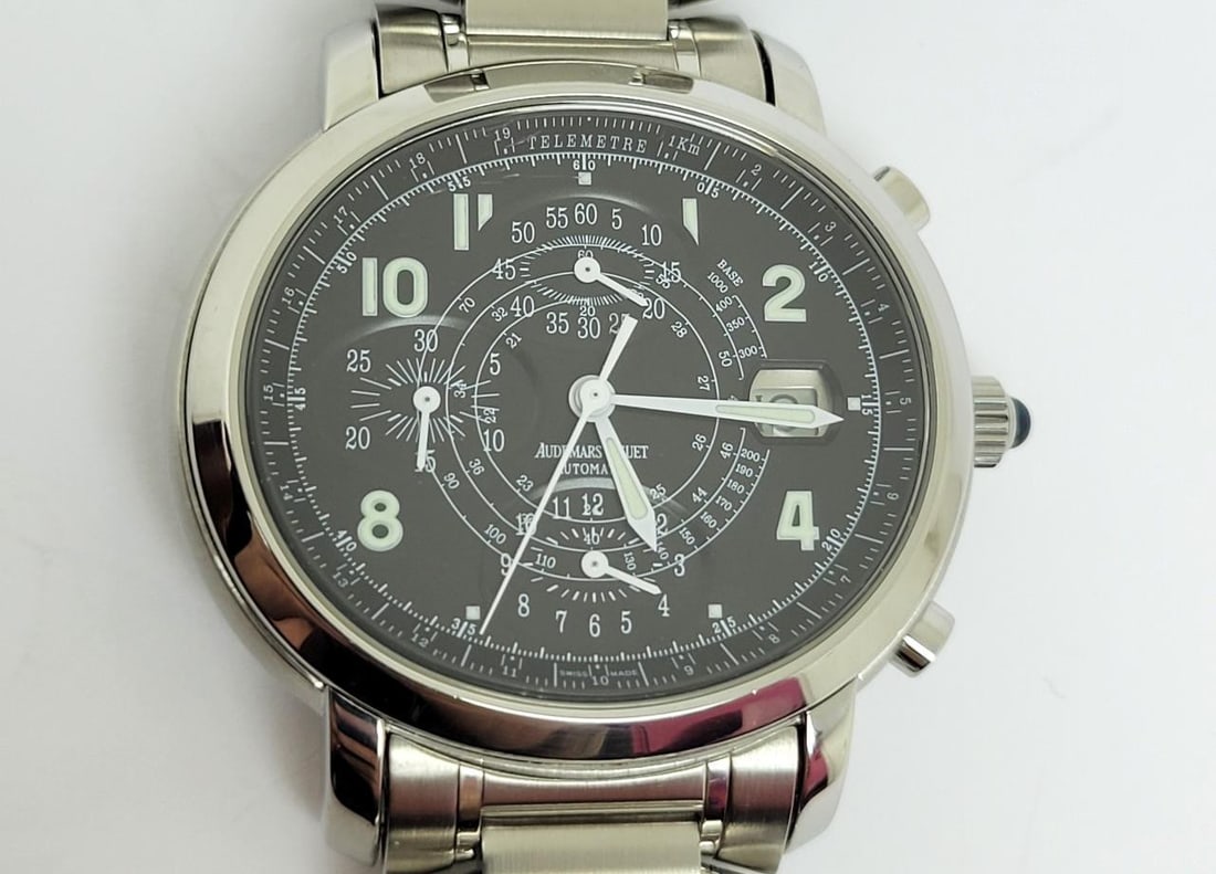 S/Steel AUDEMARS PIGUET MILLENARY 41mm CHRONOGRAPH WATCH 25897ST* EXLNT - 11