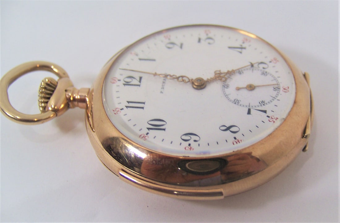 Antique 14k Rose Gold P. DUNAND Quarter REPEATER Open Face Pocket Watch* EXLNT - 6