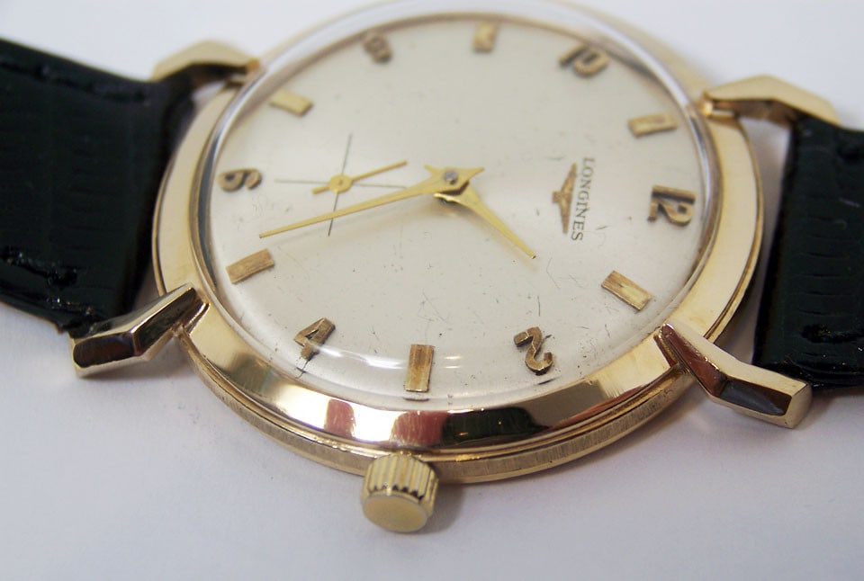 Vintage 14k LONGINES Mens Winding Watch Cal 370 1960s* EXLNT* SERVICED - 9