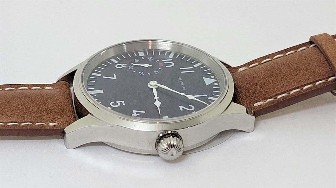 Mens S/Steel High Grade HAMILTON Winding Watch Cal 917 Re-Cased* Navy Dial - 6