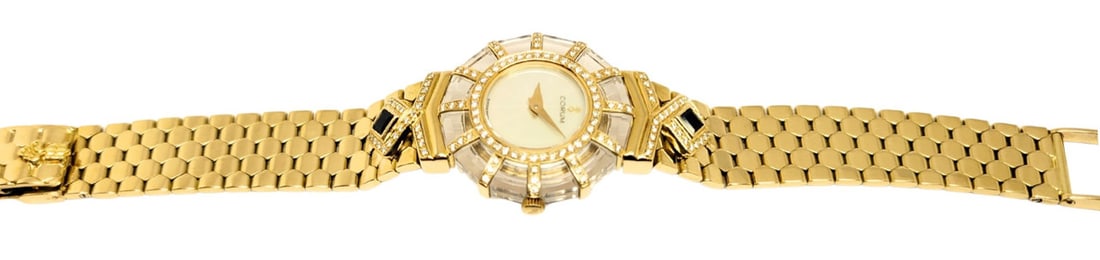 18k Gold CORUM Ladies Watch with Mother-Of-Pearl Diamonds & Sapphires 24.783.65 - 7