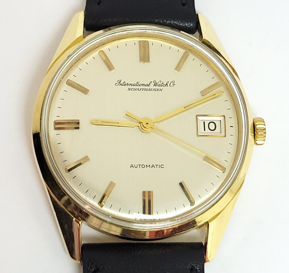 Vintage 18k Yellow Gold IWC SHAFFHAUSEN Automatic Watch 1960s Cal 8541 R810A - 9