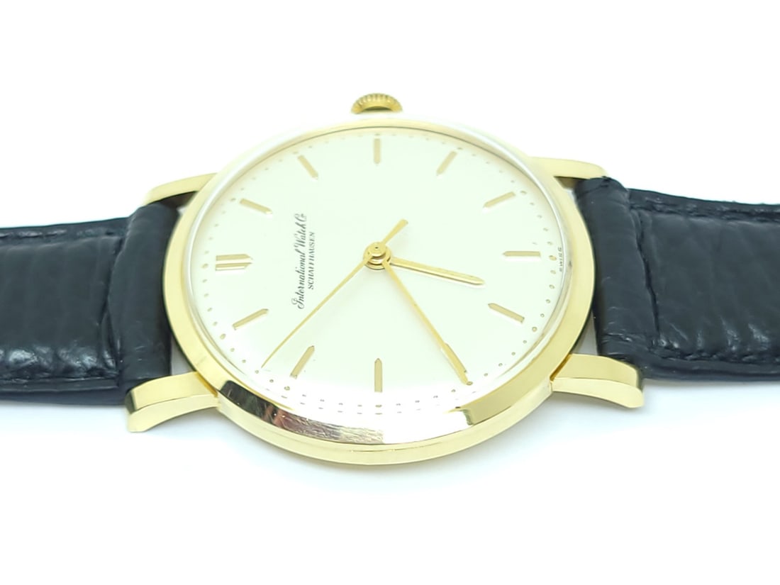 Vintage 18k IWC SHAFFHAUSEN Winding Watch 1960s Cal C402 R1405 EXLNT* SERVICED! - 8