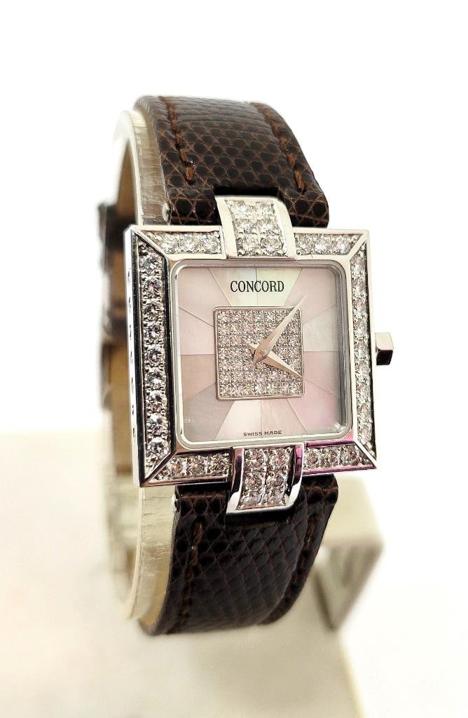 Ladies 18k White Gold CONCORD Watch with Diamonds Mother of Pearl Dial 61.25.542 - 2