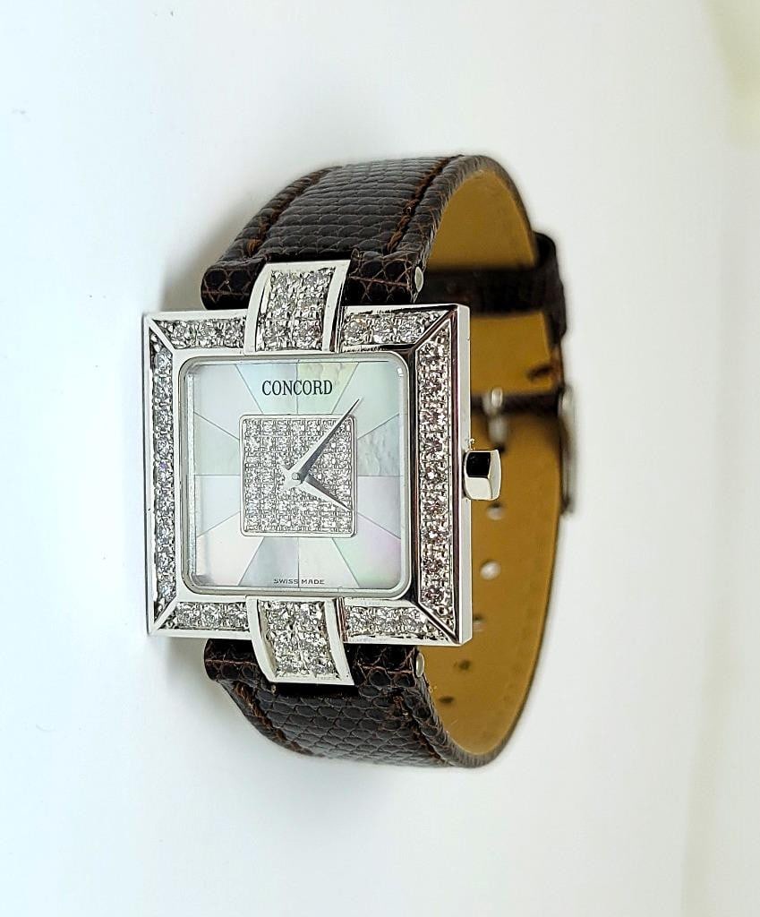 Ladies 18k White Gold CONCORD Watch with Diamonds Mother of Pearl Dial 61.25.542 - 4