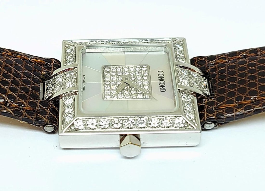 Ladies 18k White Gold CONCORD Watch with Diamonds Mother of Pearl Dial 61.25.542 - 7