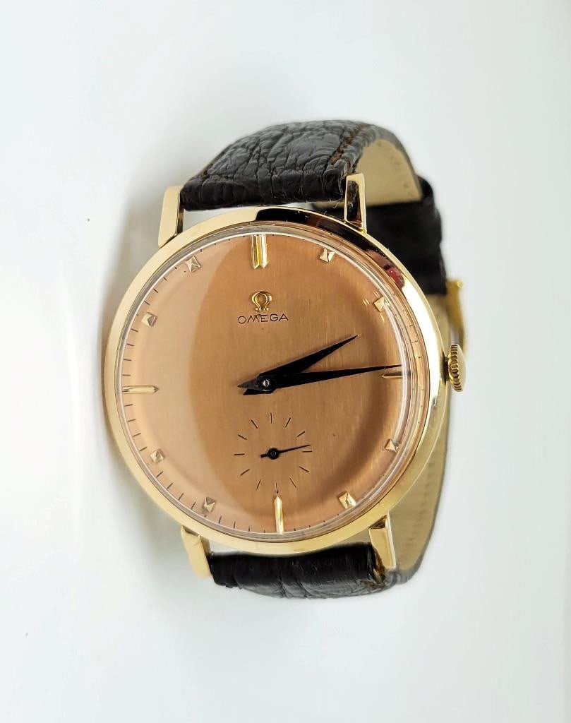 Vintage 18K Rose Gold OMEGA Mens Winding Watch c.1956 Cal.410* EXLNT - 2