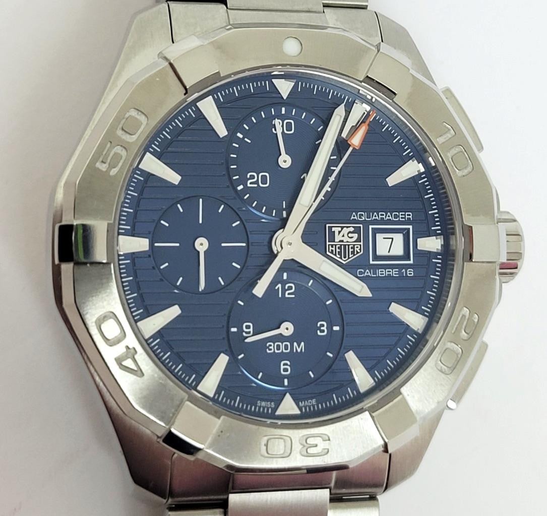 Mens Steel TAG HEUER AQUARACER Calibre 16 Automatic Chronograph Watch CAY2112-2 - 7